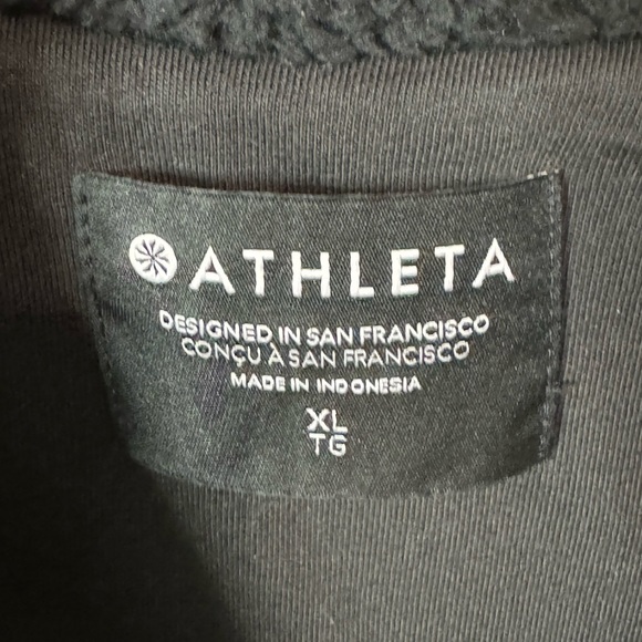 Athleta Tugga Jacket Black Sherpa Zip Up Coat Women’s XL - Picture 4 of 8